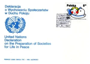 Popularyzacja deklaracji ONZ o wychowanie społeczeństw w duchu pokoju