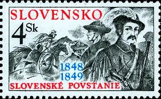 Słowackie Powstanie 1848/49 z przywieszką przypominającą 150. rocznicę Słowackiej Rady Narodowej