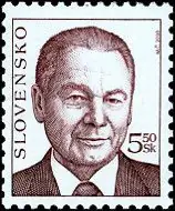 Znaczek obiegowy - Prezydent Słowacji Rudolf Schuster