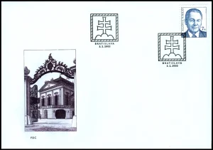 Znaczek obiegowy - Prezydent Słowacji Rudolf Schuster