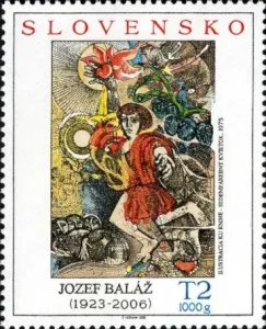 Sztuka - Jozef Baláž, ilustracja z książki Siedmiokolorowy kwiat