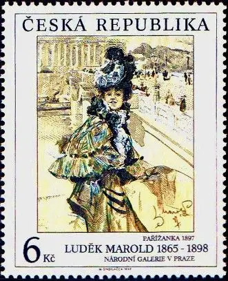 Sztuka - Galeria Narodowa w Pradze Luděk Marold: paryżanka 1897