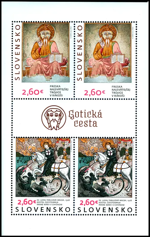 Sztuka - Szlak Gotycki Malowidło ścienne w kościele Świętej Trójcy w Rakoszu Ołtarz w kościele Zwiastowania Najświętszej Marii Panny w Chyžné