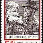 Czeska tradycja produkcji znaczków Znaczek Bohumila Heinza dla dzieci z 1938 r.. (Michel 389-390)